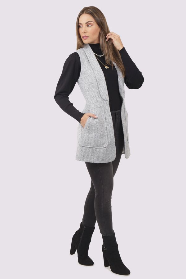 chaleco gris mujer