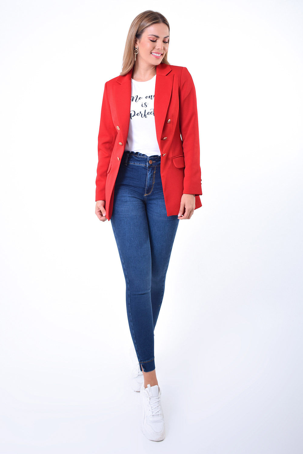 blazer rojo mujer