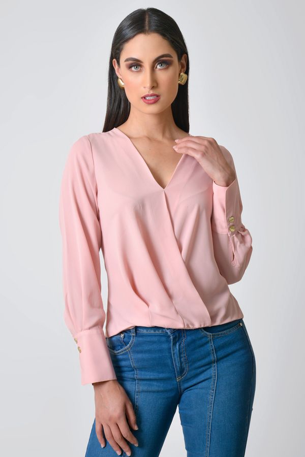 Blusa Mujer Fluida Escote V Cruzado Xuss