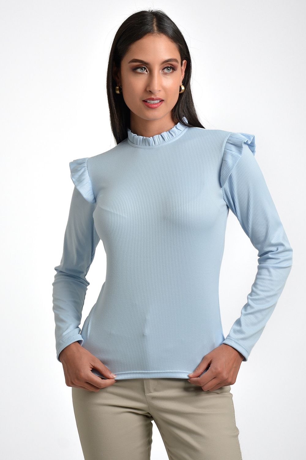 Blusas Modernas Blusas Arandelas Blusas Con Arandelas En El Cuello